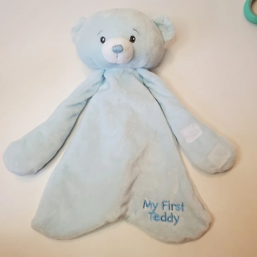 Ganz My First Teddy Security Blanket Lovey‎ Blue Bear